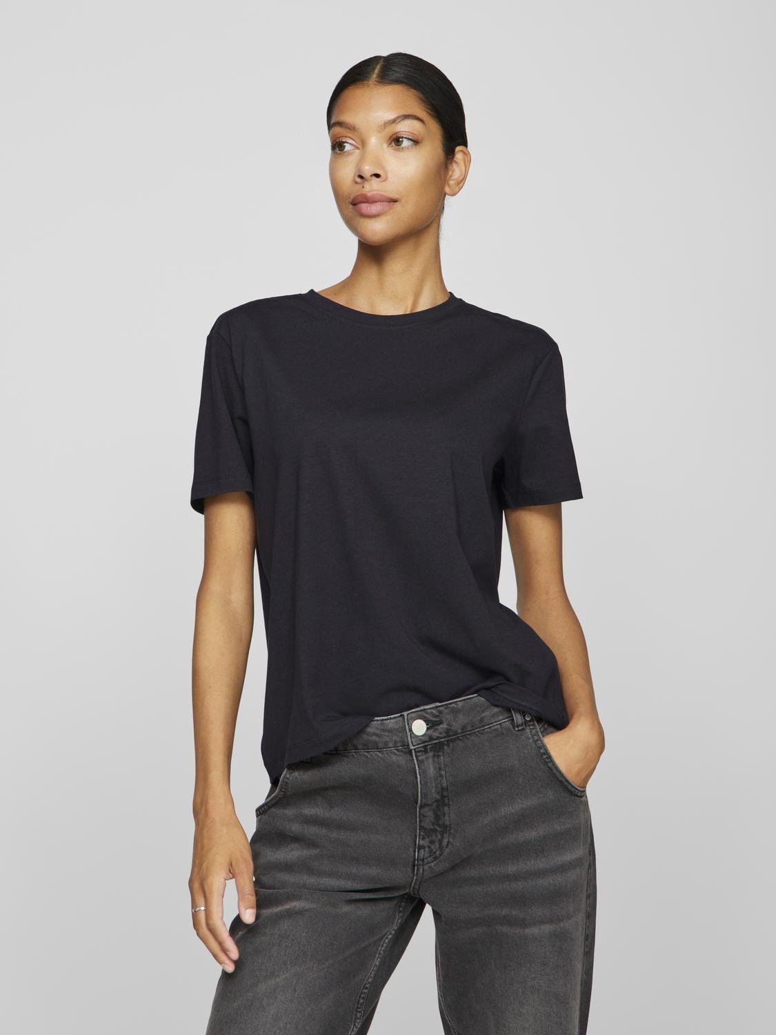 VINORA T-Shirt - Black Beauty - VERO MODA & VILA Bergvik